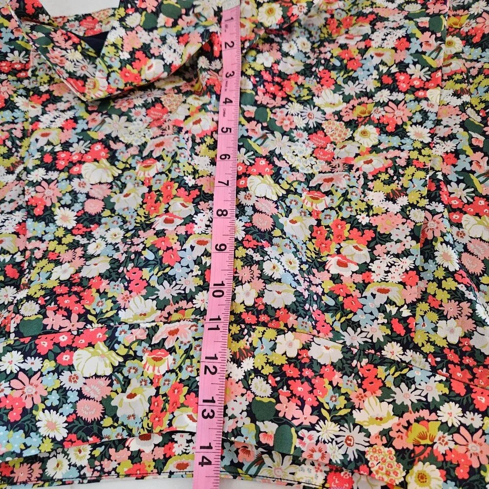 J. Crew Liberty Thorpe Floral High Rise Tie Waist Shorts Size 8 - Picture 16 of 16